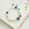 Procesamiento y Personalización de Joyería de Cerámica de Jingdezhen Diseño Original Estilo Étnico Pulsera de Círculo Único Pulsera de Combinación de Colores para Chica Estudiante