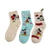 Meias de Verão do Mickey Mouse Empilhadas Personalidade Ins Meias Modernas Mickey Mouse de Desenho Animado Meias de Cano Médio Para Usar por Cima Versáteis Meias Respiráveis