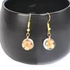 Aretes frescos directos de fábrica elegantes aretes de gota de flor de durazno rosa natural gancho para la oreja joyería de Jingdezhen estilo flor seca