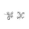 Pendientes de flor de plata esterlina S925 para mujer, exquisitos, pequeños y de alta gama, con temperamento artístico, con orificio para la oreja y forma de caracol.
