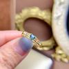 Anillo de Nuevo Estilo con Plata S925 Incrustada con Topacio Azul London Natural, Forma de Corazón 4*4, Tamaño Ajustable, Joyería para Mujer