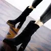 Botas de tornozelo de camurça bico fino estilo coreano para mulheres, coleção de inverno 2026, botas de cano curto com salto alto, saltos agulha sexy, botas da moda trendy