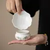Coador de chá banhado a ouro jade em pele de cordeiro, bule doméstico estilo chinês, conjunto de chá Kung Fu, filtro de chá de cerâmica, dispositivo para fazer chá