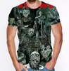 Película de Terror Asesino Jason Voorhees Deportivo Casual Gráfico Impreso en 3D Cuello Redondo Camiseta de Manga Corta para Hombre