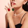 Anillo grande de cristal con forma de taladro pegajoso ovalado transfronterizo entre Europa y Estados Unidos, chapado en acero de titanio y oro real de 18 quilates, joyería de mano de lujo ligera y retro.