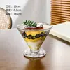 Vaso alto para helado de vidrio para uso comercial, alto valor estético, vaso creativo para tazón de batido, yogur, raspado de hielo, vaso pequeño para postre