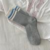 Calcetines para Mujer en Invierno Calcetines de Felpa de Doble Aguja Calcetines K-Style Dongdaemun Trendy de Media Caña Calcetines Anti-Pilling y Desodorantes Calcetines Largos para Mujer