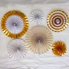 Conjunto de Flores de Leque de Papel com Decoração de Folha de Ouro, Leque Dobrável para Decoração de Vitrine de Shopping Center, Decoração de Quarto de Casamento, Flor de Leque de Papel de Parede de Fundo