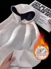 Moletom com Capuz Espesso Forrado de Lã Azul Marinho Outono e Inverno com Botões Gola Meia-Alta para Homens e Mulheres Estilo Americano Jaqueta Pesada Rígida Preguiçosa