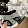 Panty de terciopelo cálido cepillado estampado estilo ins coreano para otoño e invierno, panty de triángulo de cereza para mujer, entrepierna de modal antibacteriano 10A