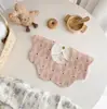 Baberos de Algodón Puro Doble Cara Toallas para Saliva para Bebés Algodón Clase A Impermeables Giratorios Forma de Pétalo Baberos estilo coreano k*y