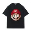 Camiseta Clásica de Estilo Japonés 2023 Super Mario de Manga Corta Co-Branded Mary Estampada para Pareja