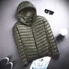 Jaqueta Acolchoada de Algodão Leve para Liquidação Fora de Época Masculina Gola Alta plus size Jovem Ultraleve Slim-fit Curta Jaqueta Masculina
