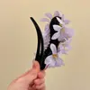 Cachoeira Roxa~ Presilha de Cabelo Flor Roxa Super Fada para Mulheres, Novo Acessório de Cabelo Presilha Bico de Pato Lateral de Alta Qualidade