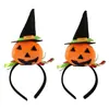 Diadema de Halloween Sombrero de Bruja Divertido Calabaza Dibujo Animado Adorno para la Cabeza Accesorios para el Cabello Props para Fiestas y Actividades