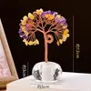 Árbol de la Fortuna de Citrino de Cristal Natural Base de Vidrio Árbol de Cristal Árbol de la Fortuna de Amatista Artesanías de Cristal Creativas