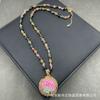 Nuevo conjunto de tres piezas con incrustaciones de flores de ágata Yanyuan de joyería personalizada de alta calidad de estilo antiguo medio, lote de suministro transfronterizo