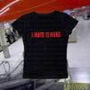Verão Novo Gola Redonda Pulôver Manga Curta Estampa de Letras Ombro a Ombro Top T-shirt Feminino Europeu e Americano