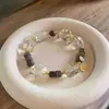 Pulsera de Cristal Natural, Madera de Agar, Cristal Torre Amarilla, Cristal Blanco, Forma Aleatoria, Atrae Riqueza, Nuevo Estilo Chino, Pulsera de Alta Gama
