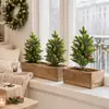 Árboles artificiales simulados de pino y ciprés, plantas, ramas de abeto y pino, follaje artesanal para decoración navideña y de bodas, accesorios de plantas verdes navideñas