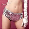 Shorts de triângulo com lantejoulas de cintura baixa calças justas sexy roupas de performance ds europeias e americanas roupas de dança principal para boate roupas de pole dance