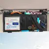 Bolsa de Armazenamento com Zíper para Quebra-sol de Carro Bolsa de Armazenamento Destacável Pendurada no Para-brisa Dianteiro do Carro Oxford