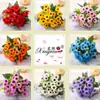 Flores pequeñas tipo margarita margaritas africanas flores artificiales arreglos florales de manzanilla ásteres holandeses flores de seda fábrica venta al por mayor al por menor