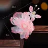 Atmósfera Super de Hada, Pasador de Flor Rosa Puro y Deseable, Accesorio para el Cabello con Borla de Flor Fresca para Permanente, Nuevo Adorno para el Cabello Elegante Estilo Chino Hanfu
