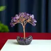 Venda Quente Transfronteiriça Citrino Quartzo Rosa Ametista Árvore Pedra Natural Triturada Árvore da Fortuna Artesanato Ornamento de Mesa