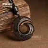 06 Obsidiana Negra Natural Colgante de la Fortuna Hebilla de Seguridad Protección contra el Hielo Hombres Jade Collar de Mujer Colgante de Cristal