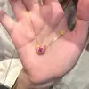 Collar Dorado Dulce de Amor para Niñas Personalidad Femenina Versátil Cadena Ligera de Lujo para Clavícula en Forma de Corazón