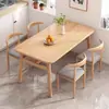 Mesa de comedor moderna simple combinación de mesa de comedor y sillas hogar pequeño nórdico tienda de té con leche cafetería rectangular 4 personas 6 personas