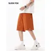 Shorts de trabalho estilo basquete americano para homens, modelo fino de verão 2026, corte solto, calças de seda gelada de secagem rápida até o joelho para uso ao ar livre