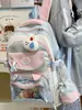 Nuevo Mochila de Estilo Universitario de Aspecto Elevado, Fresca y Dulce, Transparente, para Estudiantes de Secundaria y Preparatoria, Ligera para Viajes, Gran Capacidad