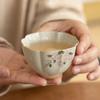 Mesa de Hielo Mimbre en Polvo Pintado a Mano Flor Taza Maestra Cerámica Color Bajo Esmalte Taza de Té para el Hogar Juego de Té para Mujeres Taza Begonia Nuevo Estilo Chino