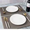 Jogo americano de lugar lavável mesa de jantar prato tigela talheres porta-copos moderno minimalista PVC isolamento térmico antiderrapante jogo americano ocidental
