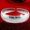 Joyería de Tiktok Pulsera de Plata para Mujer Versión Ancha Baifuku Pulsera de Plata Abierta Regalo para Mamá Regalo del Día de la Madre