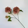 Simulación 3 cabezas hada melocotón peonía fabricantes 3 cabezas peonía auspiciosa peonía roja boda decoración del hogar flores artificiales al por mayor