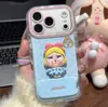 Funda Protectora Azul con Lunares de Bebé Llorando Adecuada para Teléfono Apple 17, iPhone 16 Pro Max, Huawei Mate 70, Honor