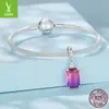 Botella de Perfume Roja Rosada Degradada Original Yinziyun Accesorios de Colgante DIY Exquisitos y Versátiles Abalorios Charm de Plata S925