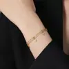 Pulsera de Acero de Titanio con Colgante de Borla de Estrella de Cinco Puntas Versátil de Nueva Moda Transfronteriza Tobillera Sencilla de Doble Capa de Acero de Titanio para Mujer