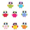 Botão de Coruja Desenho Animado com Fundo Branco 25mm DIY Madeira Bonito Decorativo Infantil Animal Decorativo Botão