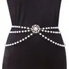 Venta Caliente Europea y Americana Moda Disco Diamante Accesorios Perla Costura Hecha a Mano Borla Distintiva Cadena Lateral Colgante Cadena de Cintura Cadena Corporal