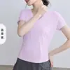 Top de Yoga com Costas em Tela Bonitas para Mulheres Novo Estilo Secagem Rápida Corrida Fitness Esportes Absorvente de Suor Roupas de Treino Pilates Manga Curta
