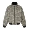 Jaqueta de Algodão Reversível com Gola Alta de Pele Sintética Proteção contra Frio de Inverno Quente Solta Estampa de Leopardo Casaco de Algodão Roupa Exterior Masculina Punk Tendência de Rua