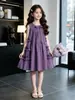 Vestido de Verano para Niñas Sin Mangas 2026 Nuevo Elegante Dulce Conjunto de Verano Malla Princesa Popular Vestido Largo de una Pieza