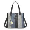 Bolso de mujer nuevo 2024 bolso de hombro de moda bolso cruzado bolso de lona bolso de mano de color contrastante bolso tote simple combinable