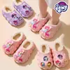 Pantuflas de Algodón para Niños My Little Pony Otoño e Invierno Niñas Antideslizantes de Interior Bolsa de Fondo Suave Felpa Cálida Zapatos de Algodón