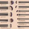 Conjunto de Pincéis Mais Vendido Transfronteiriço, Conjunto de Pincéis de Maquiagem com Tubo Longo de 12 Peças, Conjunto de Pincéis Portátil, Pincel para Pó Solto, Pincel para Contorno, Pincel para Blush