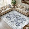 Alfombra de Piso Estilo Étnico Transfronterizo Terciopelo de Cristal Retro Alfombra para Sala de Estar Sofá Mesa de Café Persa Europea y Americana Etiquetado y Dropshipping Fabricante